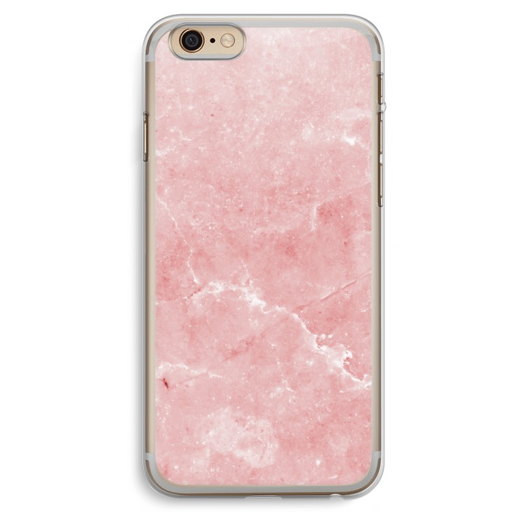 Roze marmer: iPhone 6 Plus / 6S Plus Transparant Hoesje