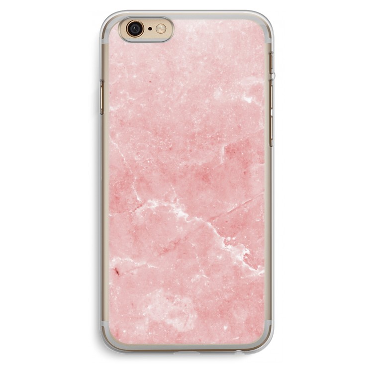 Roze marmer: iPhone 6 Plus / 6S Plus Transparant Hoesje