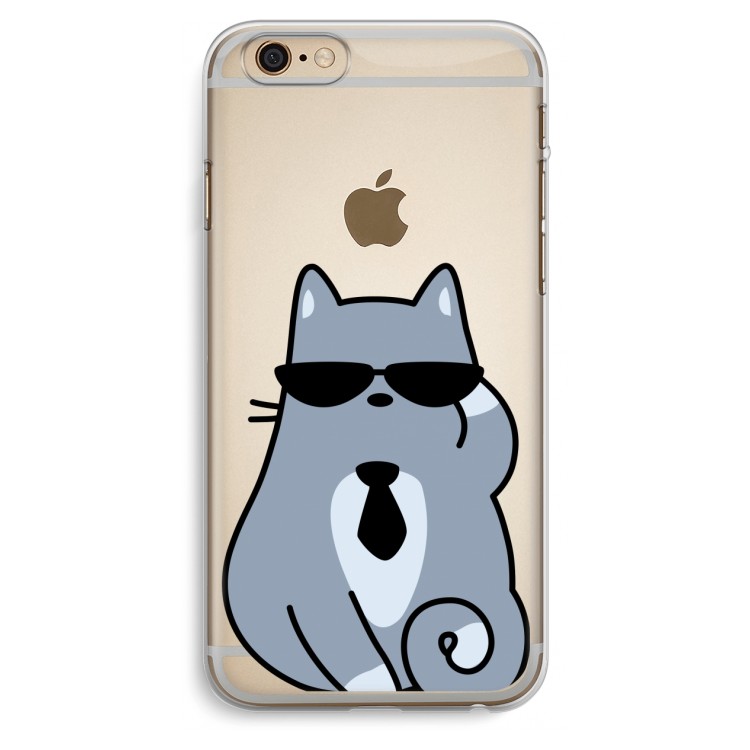 Cool cat: iPhone 6 Plus / 6S Plus Transparant Hoesje