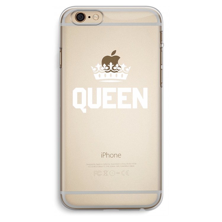 Queen zwart: iPhone 6 Plus / 6S Plus Transparant Hoesje