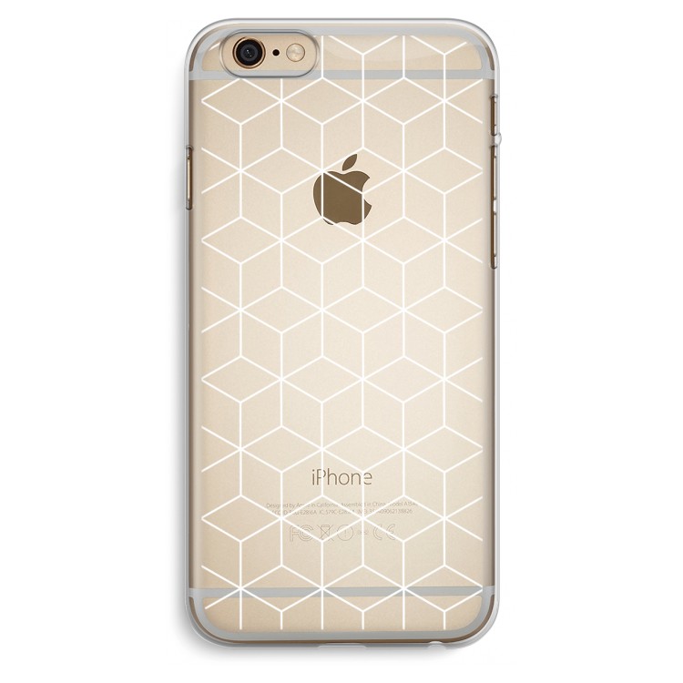 Zwart-witte kubussen: iPhone 6 Plus / 6S Plus Transparant Hoesje