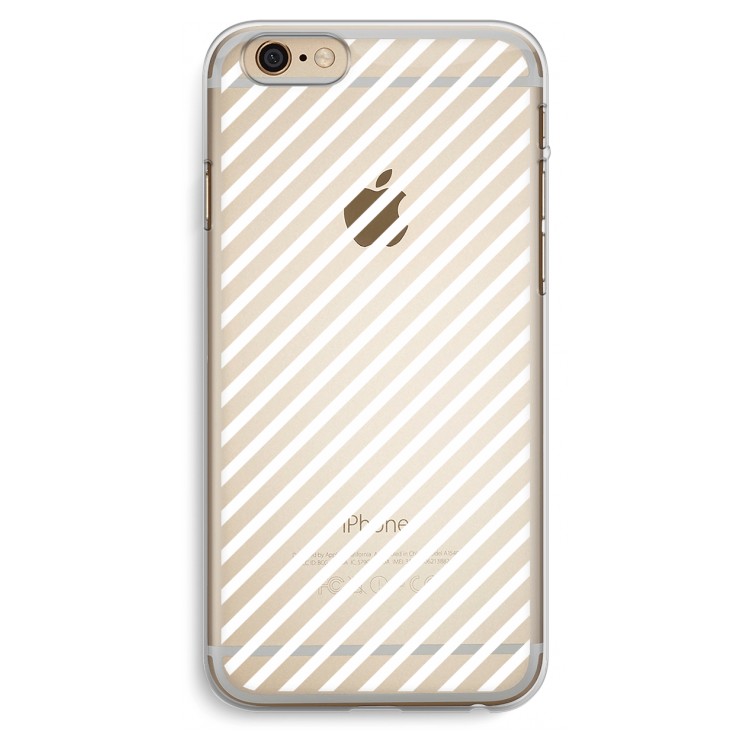 Strepen zwart-wit: iPhone 6 Plus / 6S Plus Transparant Hoesje