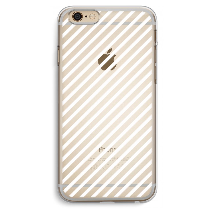 Strepen zwart-wit: iPhone 6 Plus / 6S Plus Transparant Hoesje