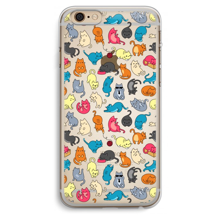 Kleurrijke katten: iPhone 6 Plus / 6S Plus Transparant Hoesje