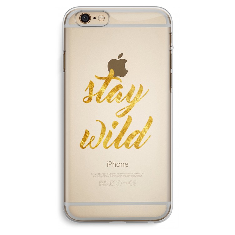 Stay wild: iPhone 6 Plus / 6S Plus Transparant Hoesje