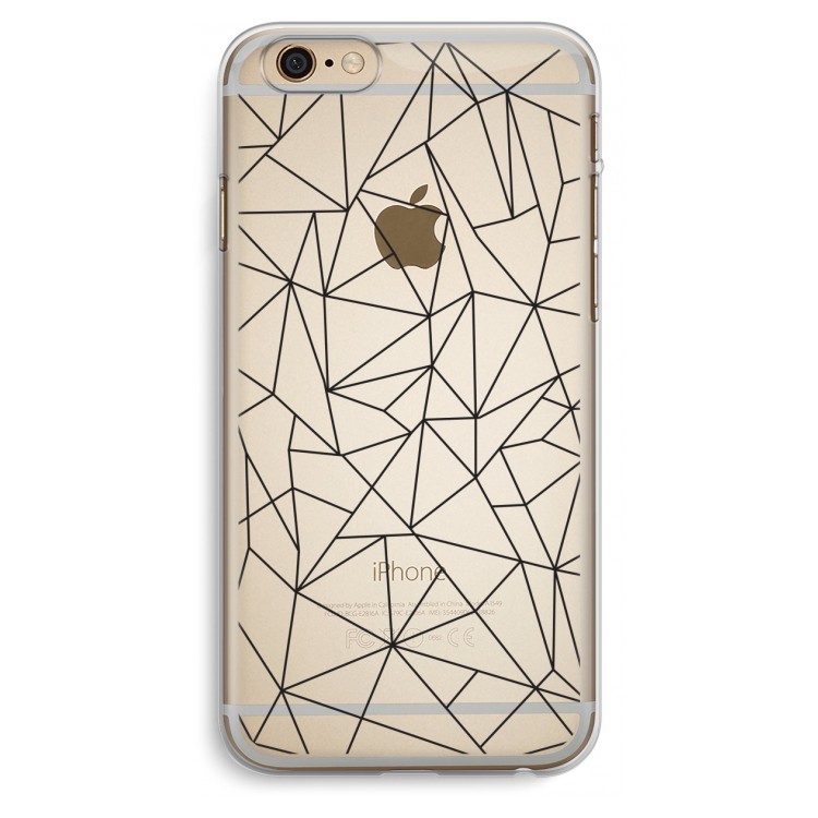 Geometrische lijnen zwart: iPhone 6 Plus / 6S Plus Transparant Hoesje