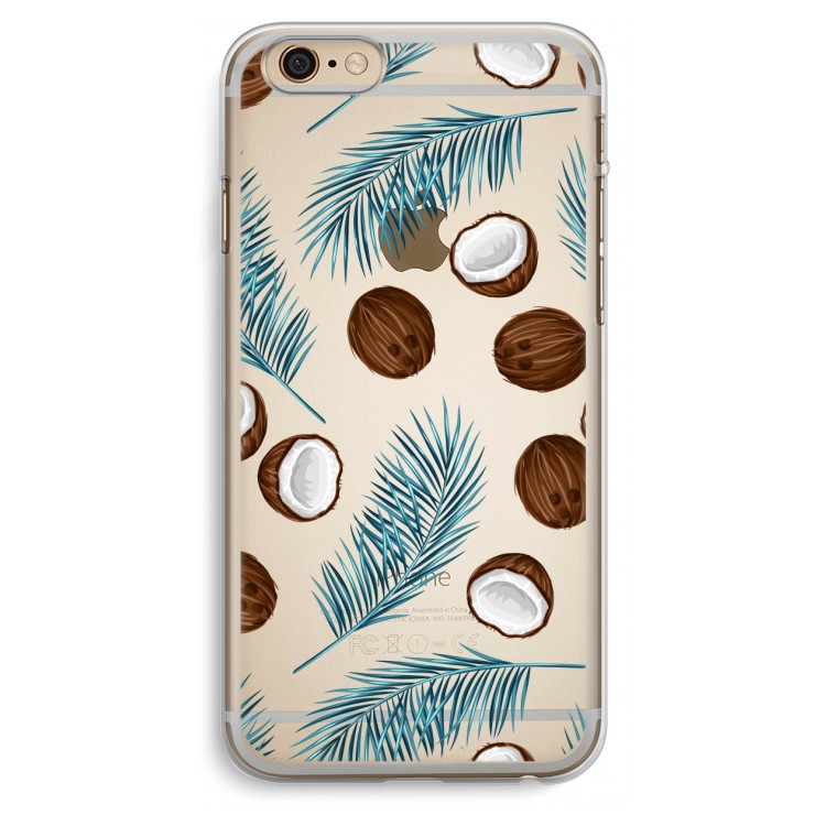 Kokosnoot roze: iPhone 6 Plus / 6S Plus Transparant Hoesje