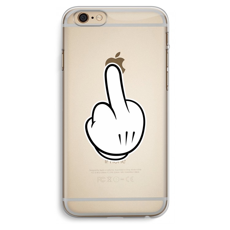 Middle finger white: iPhone 6 Plus / 6S Plus Transparant Hoesje