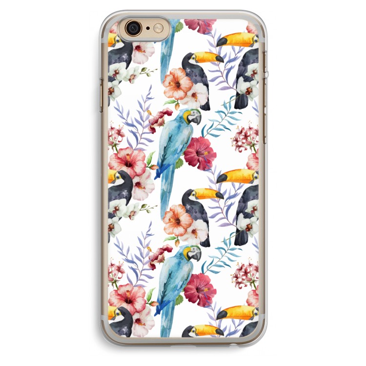 Bloemen tukan: iPhone 6 Plus / 6S Plus Transparant Hoesje