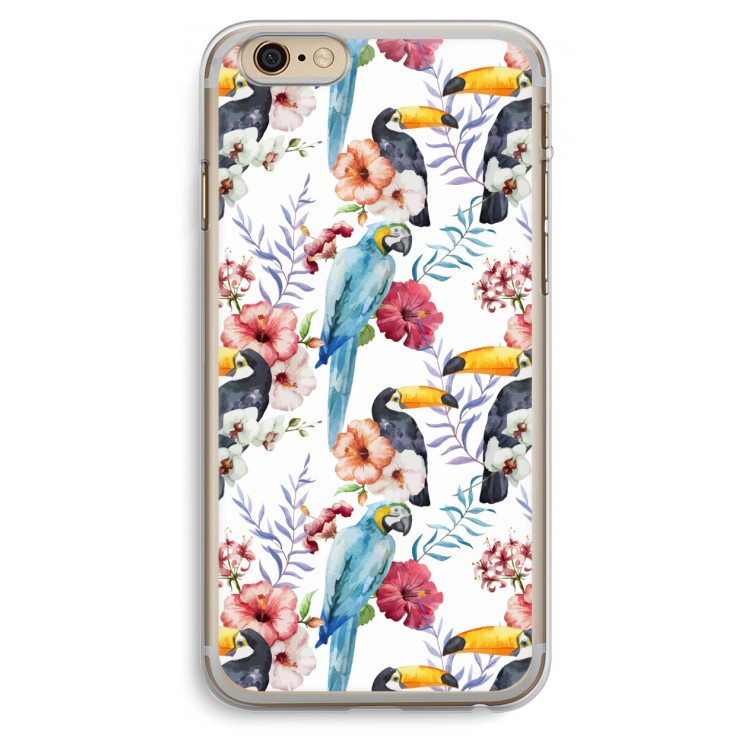 Bloemen tukan: iPhone 6 Plus / 6S Plus Transparant Hoesje