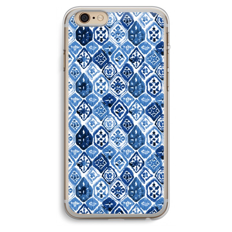 Blauw motief: iPhone 6 Plus / 6S Plus Transparant Hoesje