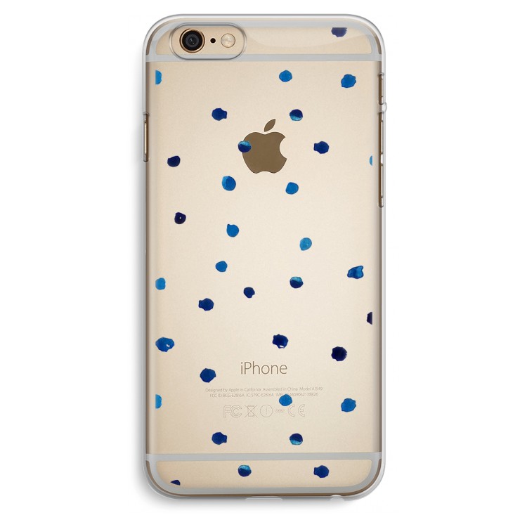 Blauwe stippen: iPhone 6 Plus / 6S Plus Transparant Hoesje