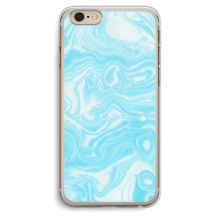 Waterverf blauw: iPhone 6 Plus / 6S Plus Transparant Hoesje