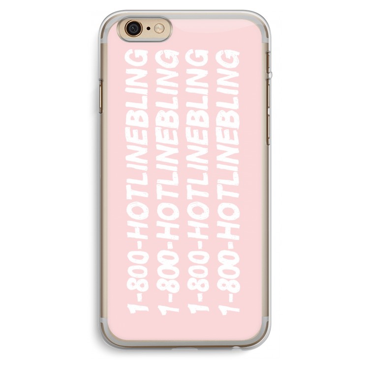 Hotline bling pink: iPhone 6 Plus / 6S Plus Transparant Hoesje