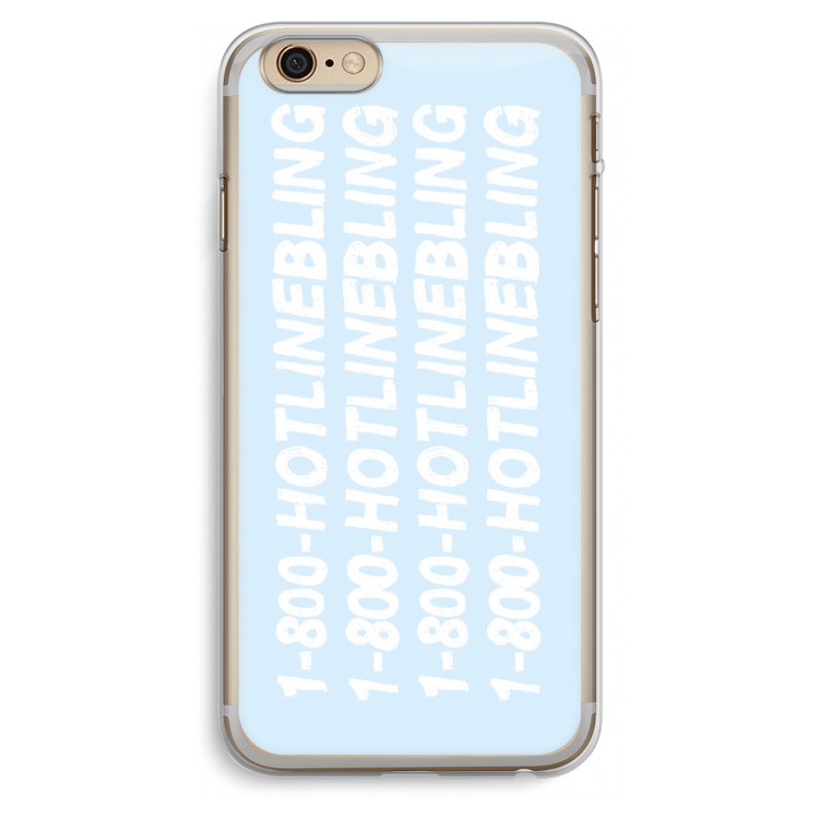 Hotline bling blue: iPhone 6 Plus / 6S Plus Transparant Hoesje