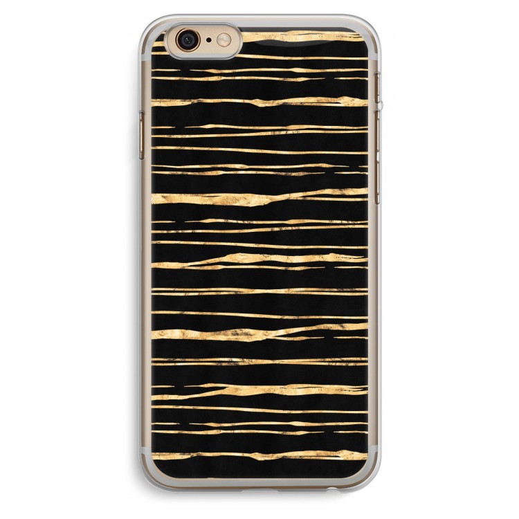 Gouden strepen: iPhone 6 Plus / 6S Plus Transparant Hoesje