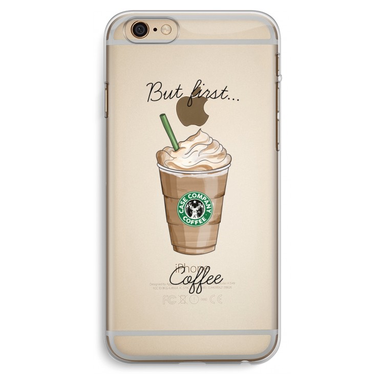 But first coffee: iPhone 6 Plus / 6S Plus Transparant Hoesje