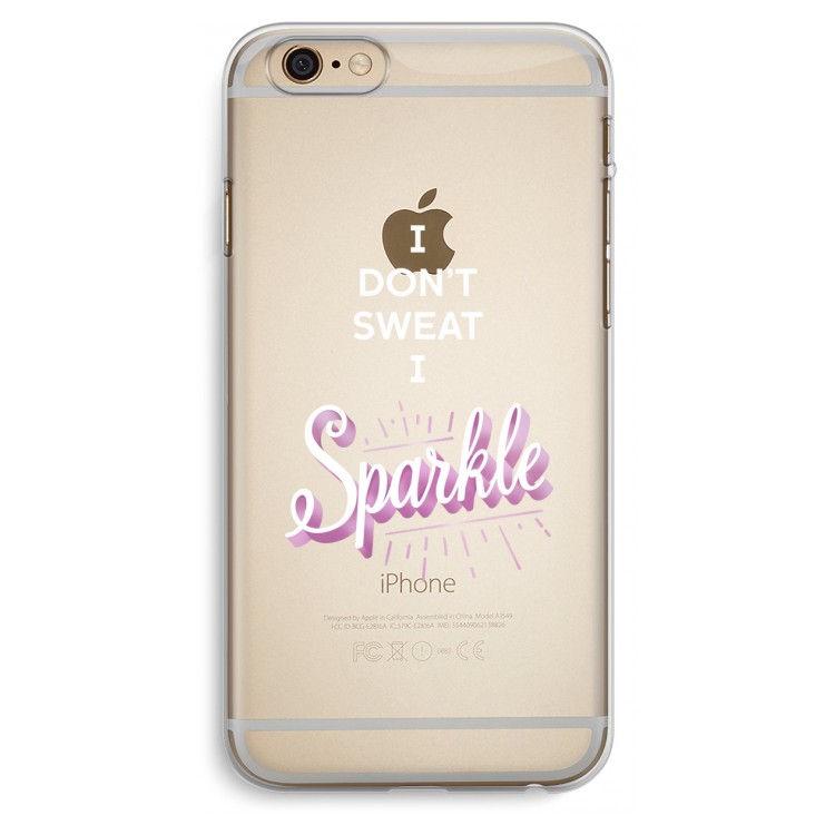 Sparkle quote: iPhone 6 Plus / 6S Plus Transparant Hoesje