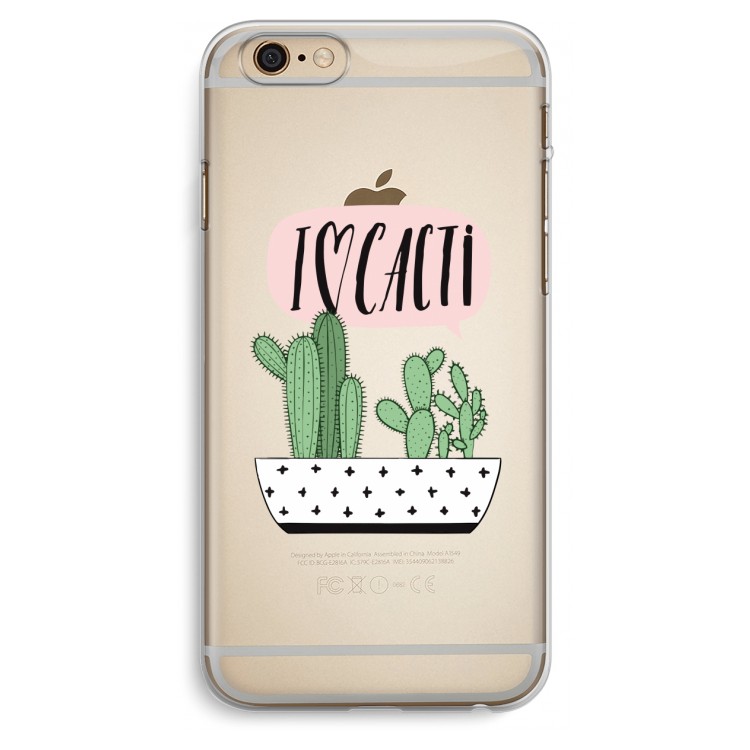 I love cacti: iPhone 6 Plus / 6S Plus Transparant Hoesje