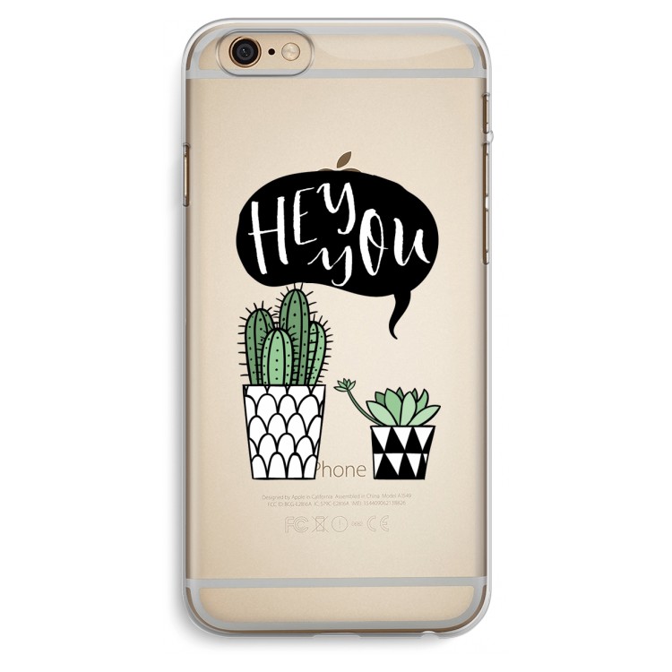 Hey you cactus: iPhone 6 Plus / 6S Plus Transparant Hoesje