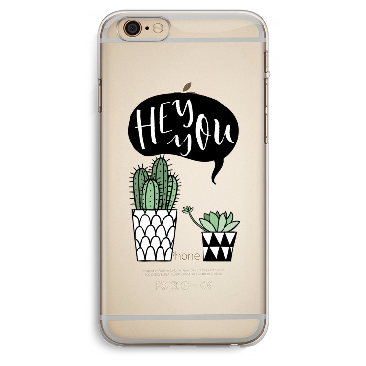 Hey you cactus: iPhone 6 Plus / 6S Plus Transparant Hoesje