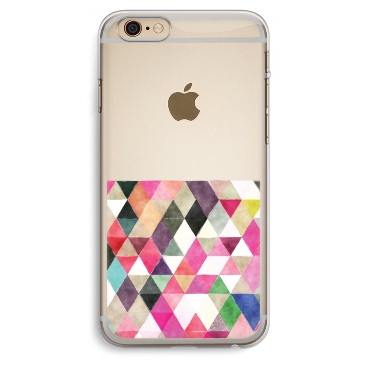 Gekleurde driehoekjes: iPhone 6 Plus / 6S Plus Transparant Hoesje
