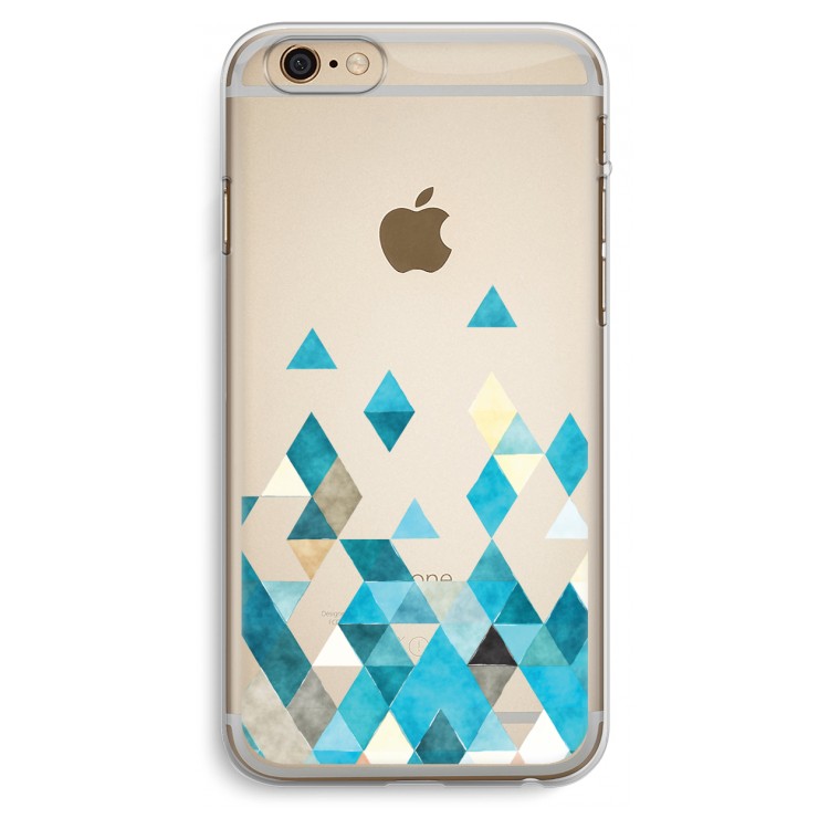 Gekleurde driehoekjes blauw: iPhone 6 Plus / 6S Plus Transparant Hoesje