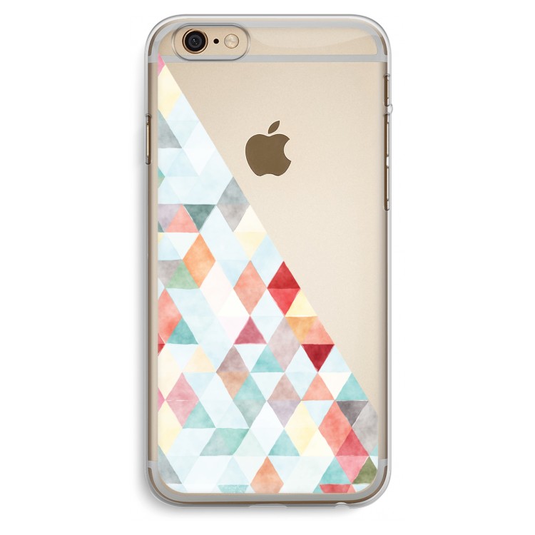 Gekleurde driehoekjes pastel: iPhone 6 Plus / 6S Plus Transparant Hoesje
