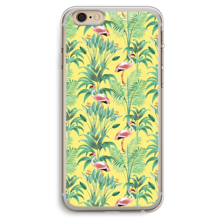Flamingo party: iPhone 6 Plus / 6S Plus Transparant Hoesje