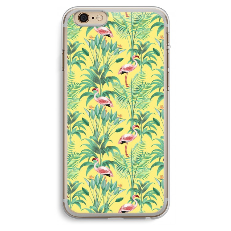 Flamingo party: iPhone 6 Plus / 6S Plus Transparant Hoesje