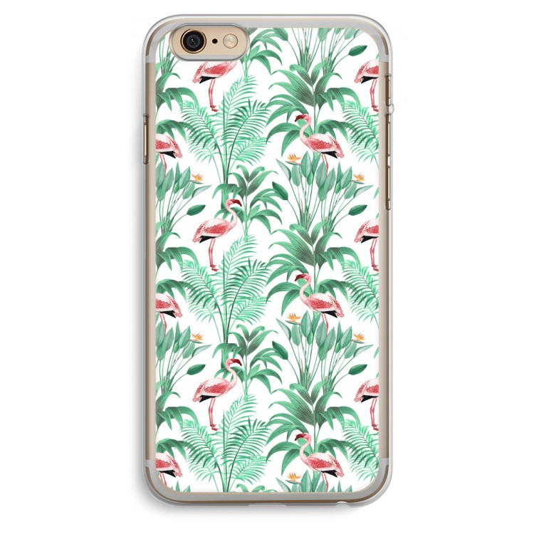Flamingo bladeren: iPhone 6 Plus / 6S Plus Transparant Hoesje