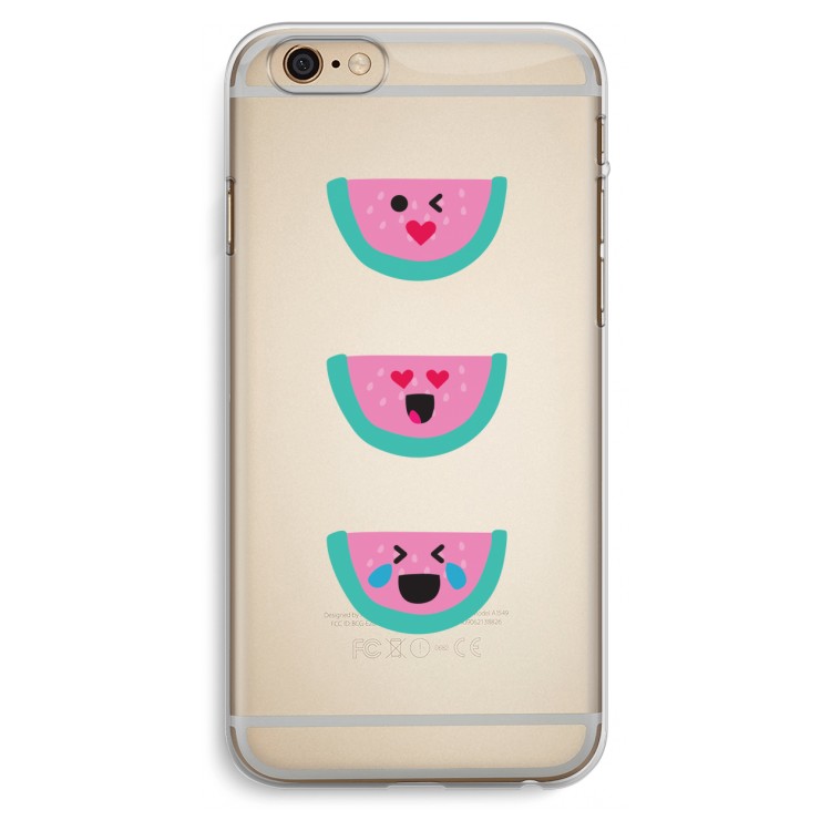 Smiley watermeloen: iPhone 6 Plus / 6S Plus Transparant Hoesje