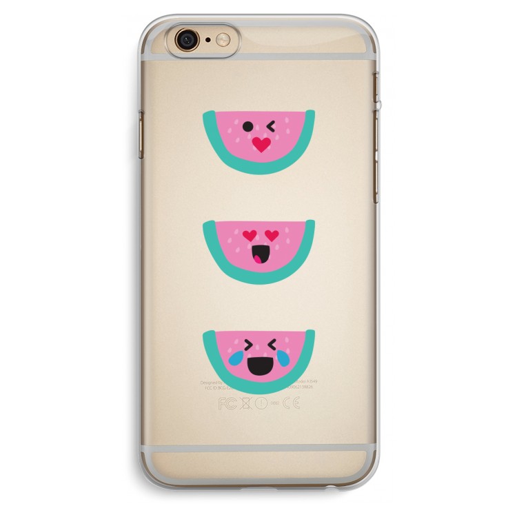 Smiley watermeloen: iPhone 6 Plus / 6S Plus Transparant Hoesje