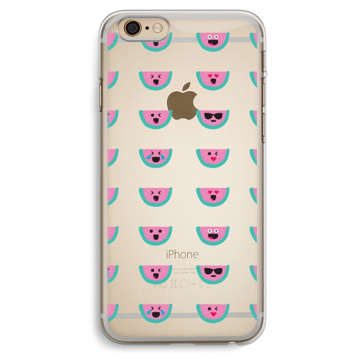 Smiley watermeloenprint: iPhone 6 Plus / 6S Plus Transparant Hoesje