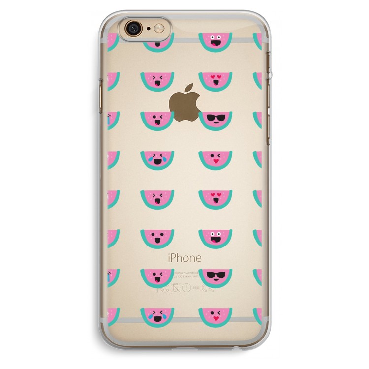 Smiley watermeloenprint: iPhone 6 Plus / 6S Plus Transparant Hoesje