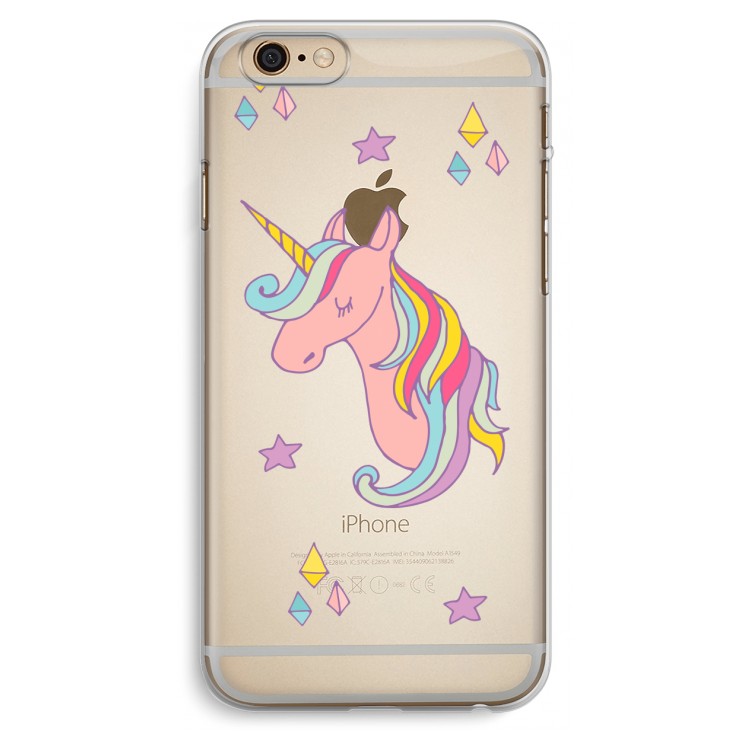 Roze eenhoorn: iPhone 6 Plus / 6S Plus Transparant Hoesje
