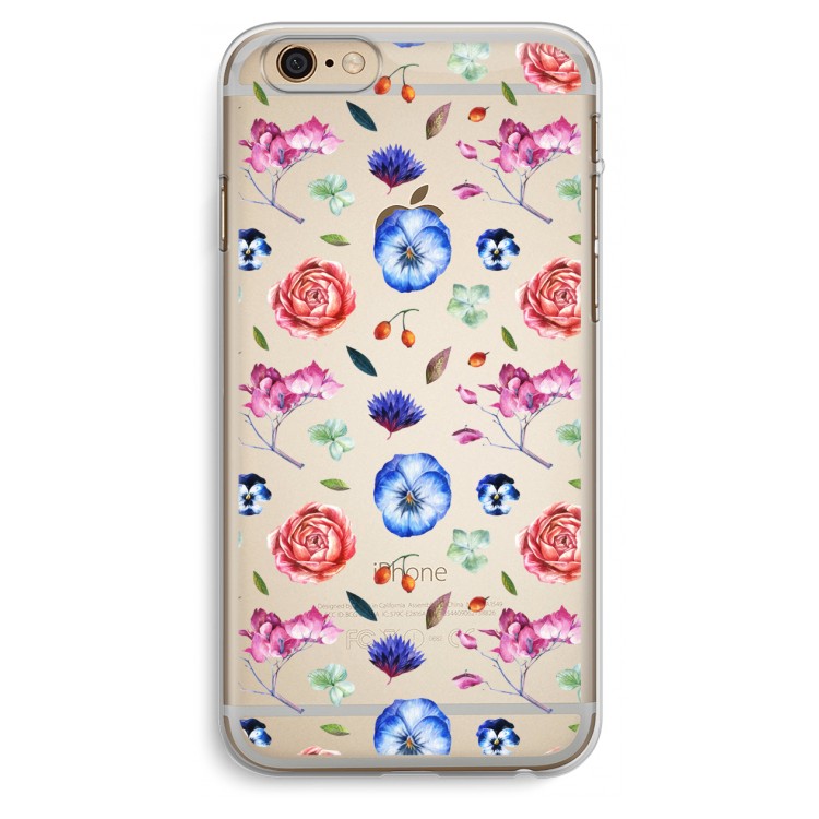 Bloemetjes: iPhone 6 Plus / 6S Plus Transparant Hoesje