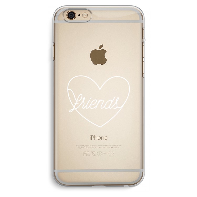Friends heart pastel: iPhone 6 Plus / 6S Plus Transparant Hoesje
