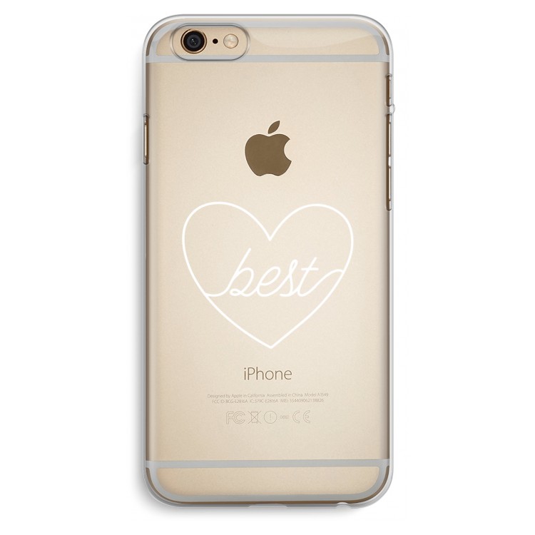 Best heart pastel: iPhone 6 Plus / 6S Plus Transparant Hoesje