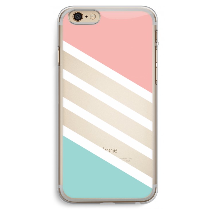 Strepen pastel: iPhone 6 Plus / 6S Plus Transparant Hoesje