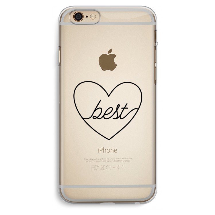 Best heart black: iPhone 6 Plus / 6S Plus Transparant Hoesje
