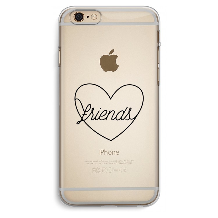 Friends heart black: iPhone 6 Plus / 6S Plus Transparant Hoesje