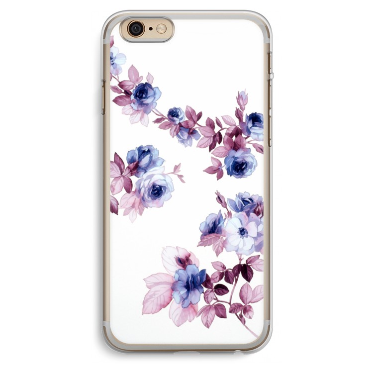 Waterverf bloemen: iPhone 6 Plus / 6S Plus Transparant Hoesje