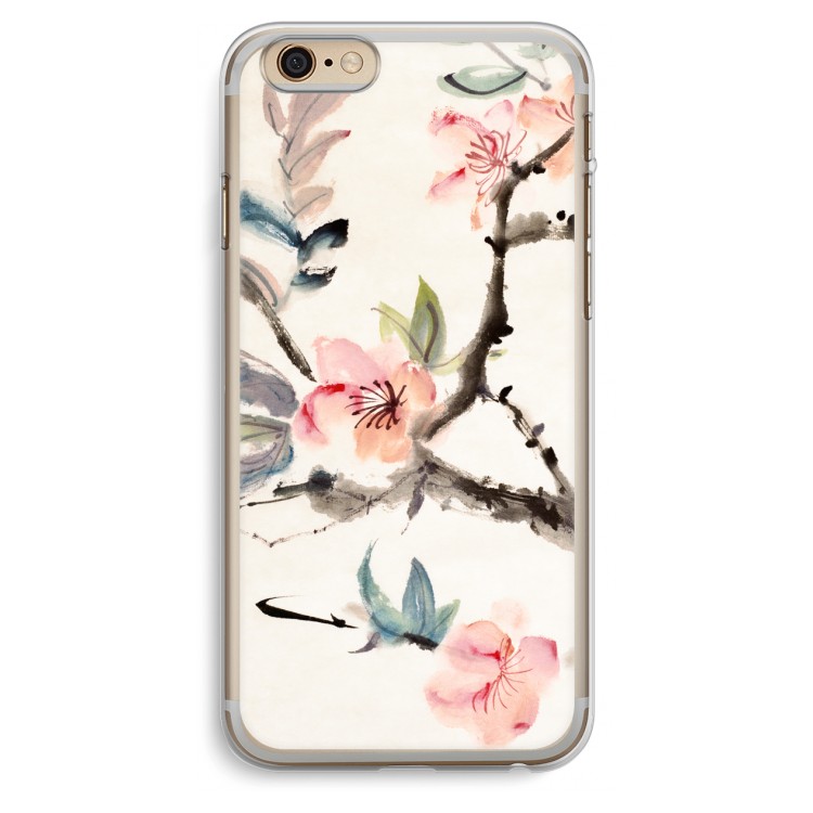 Japanse bloemen: iPhone 6 Plus / 6S Plus Transparant Hoesje