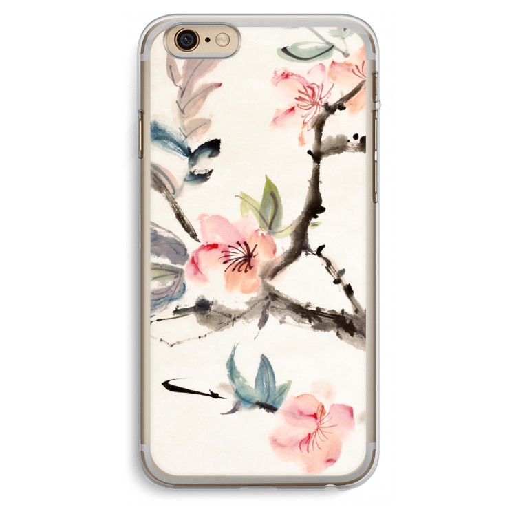 Japanse bloemen: iPhone 6 Plus / 6S Plus Transparant Hoesje