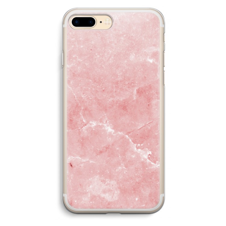 Roze marmer: iPhone 7 Plus Transparant Hoesje