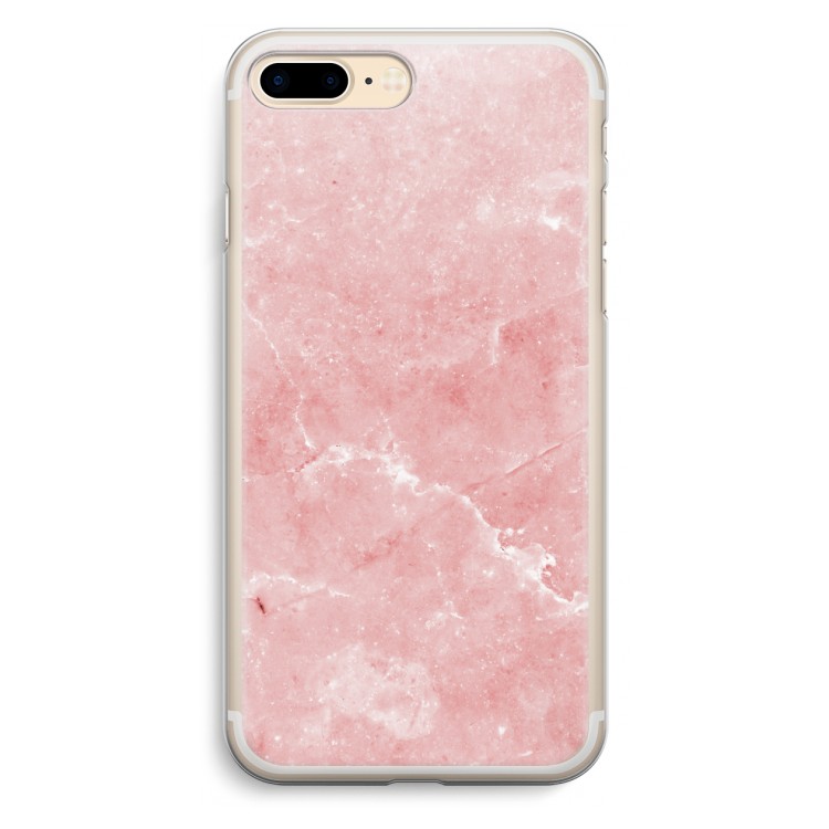 Roze marmer: iPhone 7 Plus Transparant Hoesje