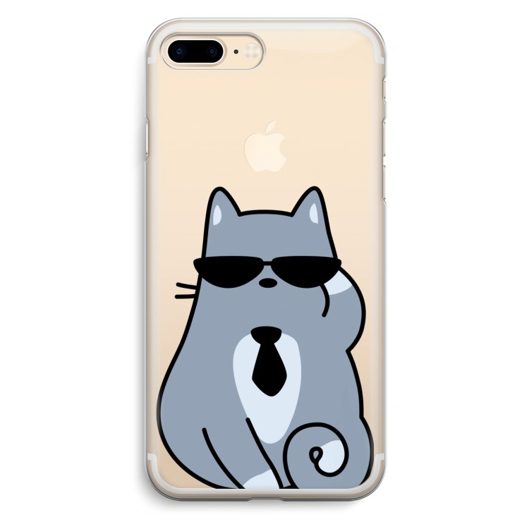 Cool cat: iPhone 7 Plus Transparant Hoesje