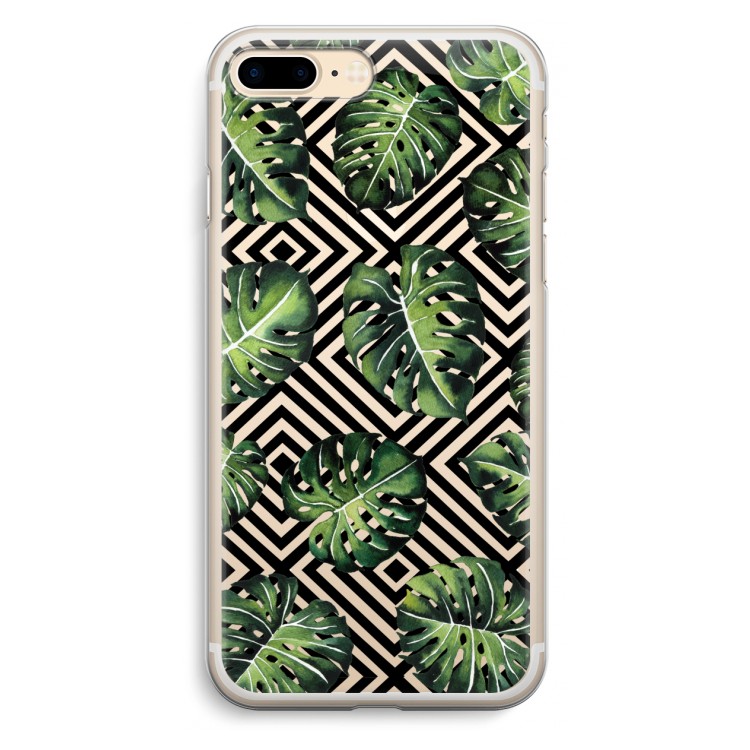 Geometrische jungle: iPhone 7 Plus Transparant Hoesje