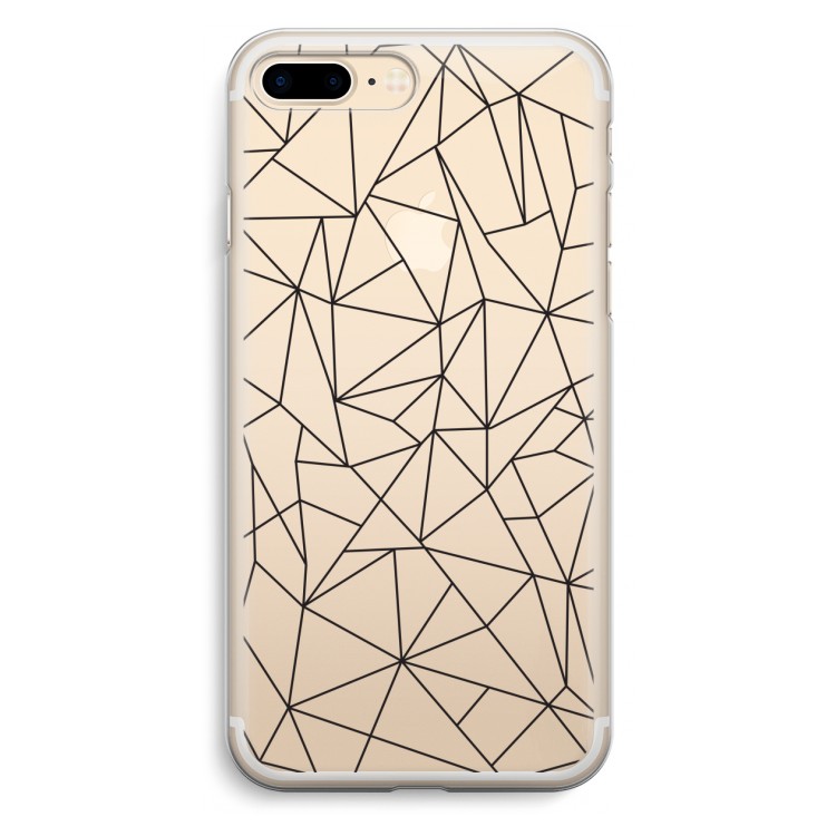 Geometrische lijnen zwart: iPhone 7 Plus Transparant Hoesje